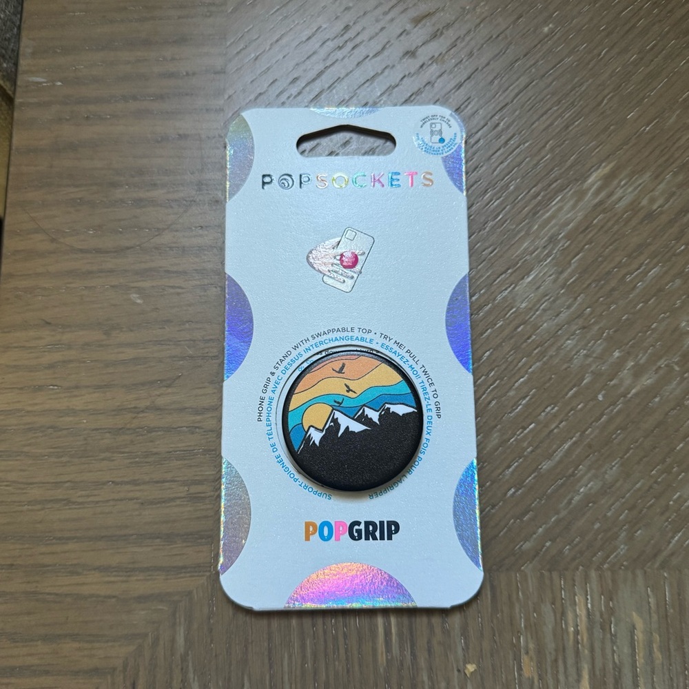 Popsocket Popgrip Phone Grip & Stand w/ Swappable Top Mountain High Sunset NEW